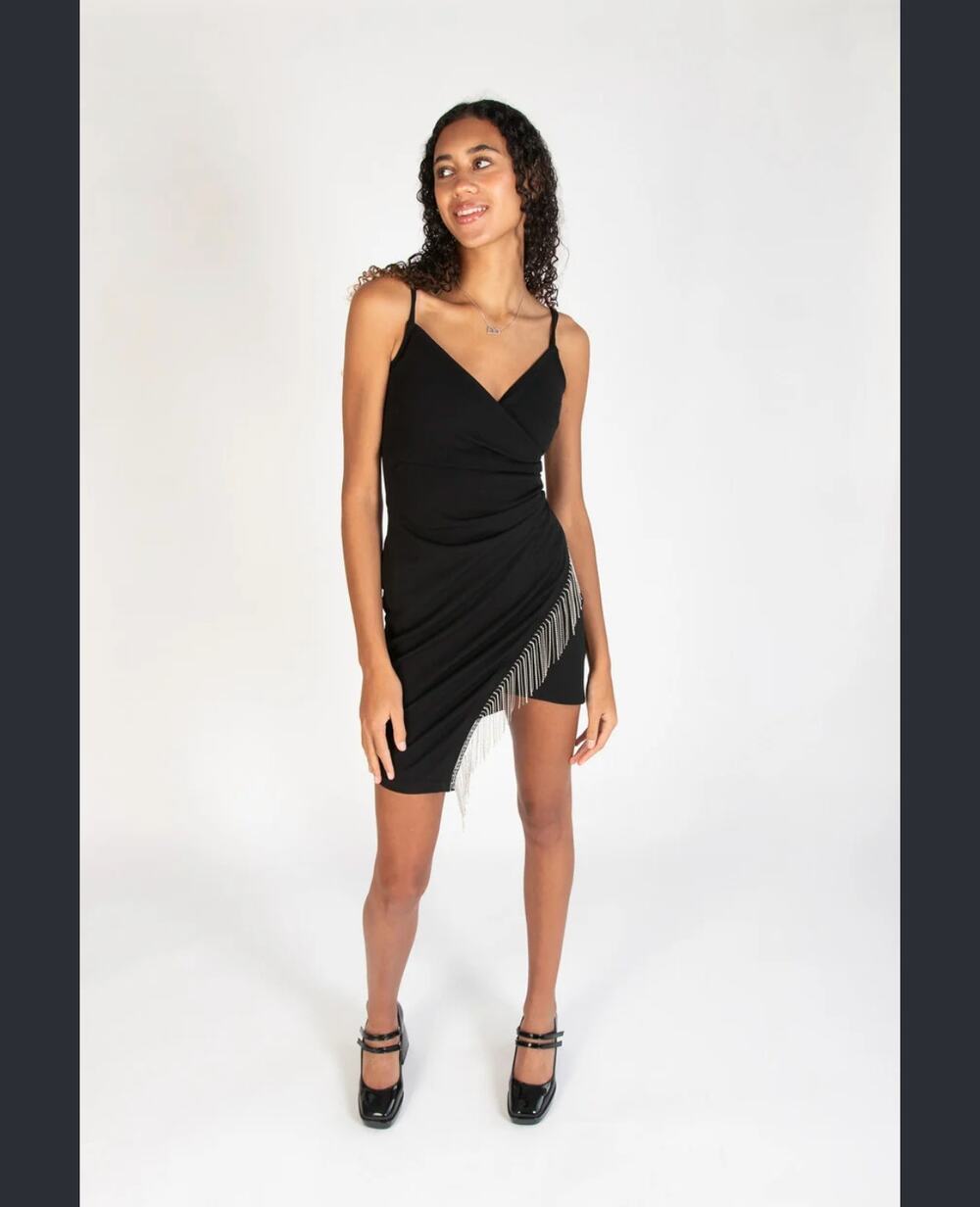 Almost Famous Gathered Side Rhinestone Detail LBD Size XL